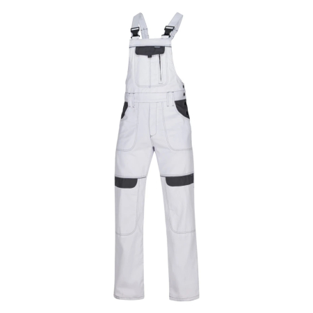 Imbracaminte de lucru - Pantaloni de lucru cu pieptar COOL TREND - alb/gri