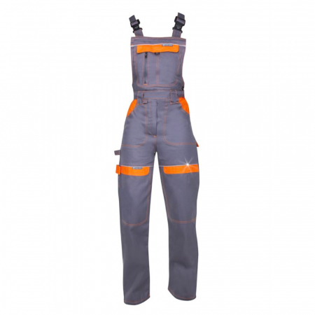 Pantaloni de lucru cu pieptar COOL TREND - gri/portocaliu - pentru femei [0]