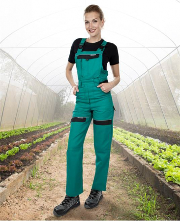 Pantaloni de lucru cu pieptar COOL TREND - verde - pentru femei [1]