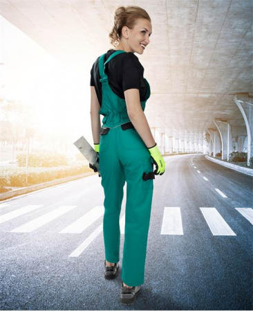 Pantaloni de lucru cu pieptar COOL TREND - verde - pentru femei [3]