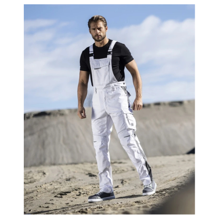Pantaloni de lucru cu pieptar hidrofobizati URBAN+ culoare alb [6]