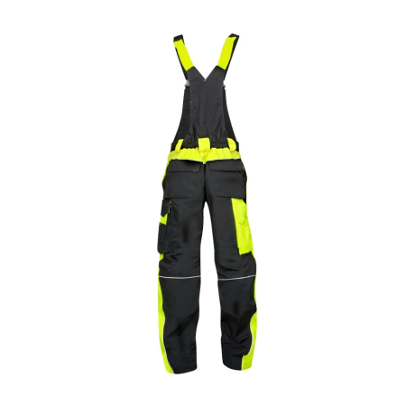 Pantaloni de lucru cu pieptar NEON - negru/galben [2]