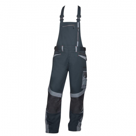 Pantaloni de lucru cu pieptar R8ED - negru/gri [0]
