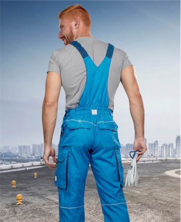 Pantaloni de lucru cu pieptar SUMMER - albastru [4]