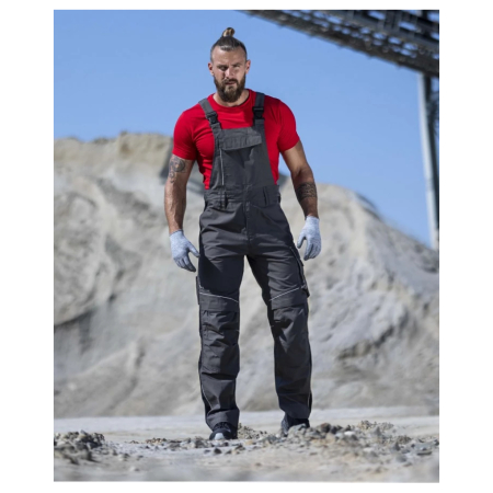 Pantaloni de lucru cu pieptar URBAN - gri inchis [4]
