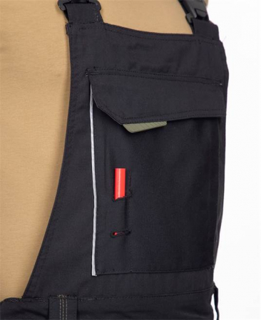 Pantaloni de lucru cu pieptar URBAN - negru/gri [6]