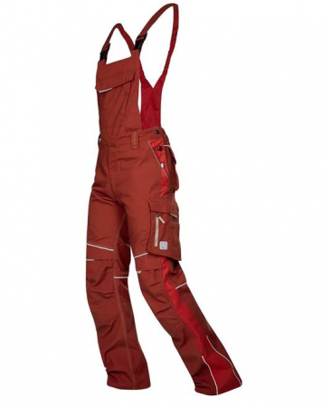Pantaloni de lucru cu pieptar URBAN - rosu [1]