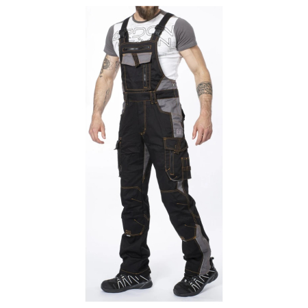 Pantaloni de lucru cu pieptar VISION - negru/gri [2]