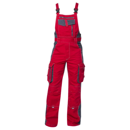 Pantaloni de lucru - Pantaloni de lucru cu pieptar VISION - rosu/gri