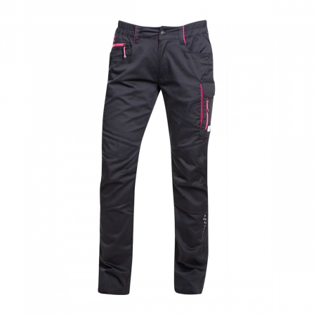 Pentru femei - Pantaloni de lucru dama FLORET - negru/roz