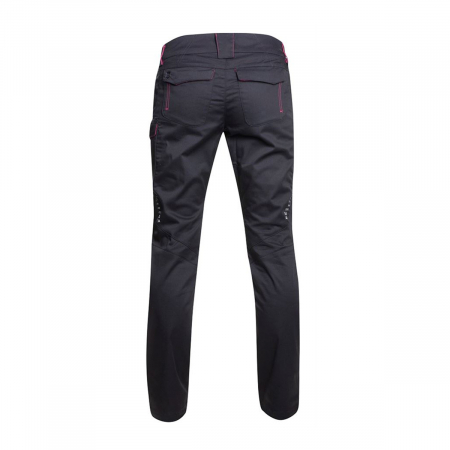 Pantaloni de lucru dama FLORET - negru/roz [2]