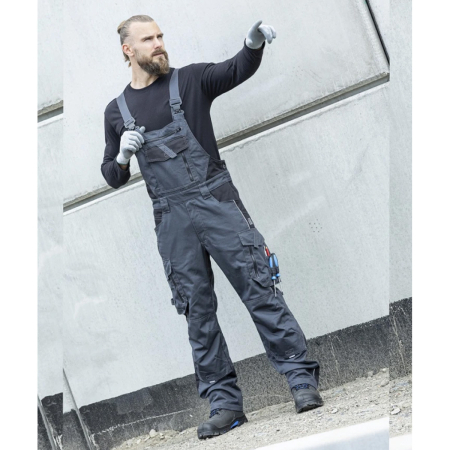 Pantaloni de lucru de iarna cu pieptar VISION - gri inchis [2]