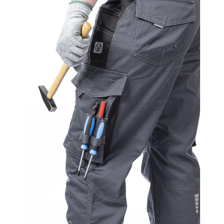 Pantaloni de lucru de iarna cu pieptar VISION - gri inchis [4]
