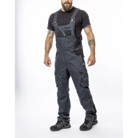 Pantaloni de lucru de iarna cu pieptar VISION - gri inchis [1]