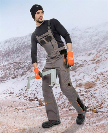 Pantaloni de lucru de iarna cu pieptar VISION - gri/negru [1]