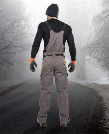 Pantaloni de lucru de iarna cu pieptar VISION - gri/negru [2]