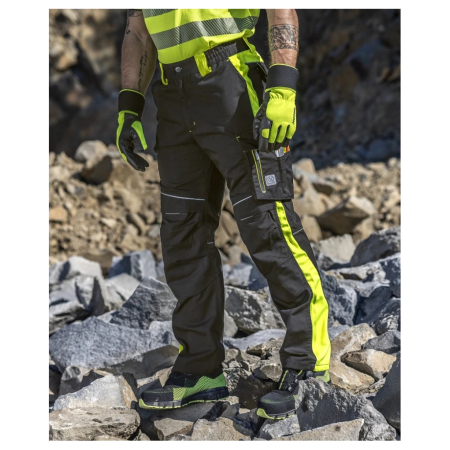 Pantaloni de lucru in talie NEON - negru/galben [6]