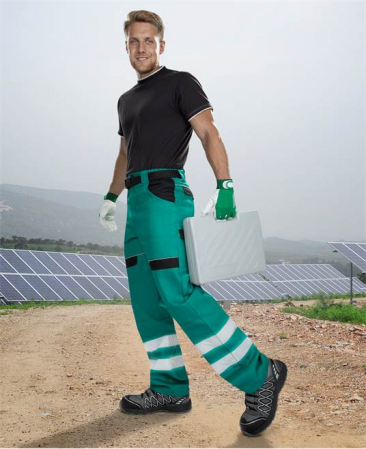 Pantaloni de lucru reflectorizanti in talie COOL TREND - verde [1]