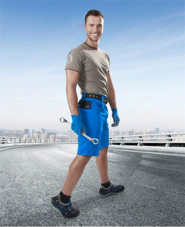 Pantaloni de lucru scurti 4TECH - albastru/negru [2]