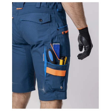 Pantaloni de lucru scurti Creatron - albastru/neon [3]
