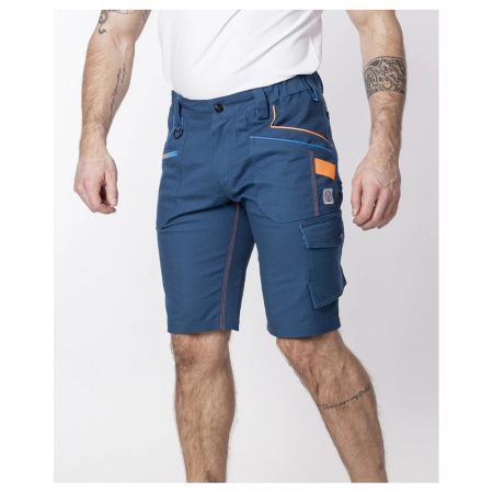 Pantaloni de lucru scurti Creatron - albastru/neon [2]