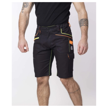 Pantaloni de lucru scurti Creatron - negru/neon [2]