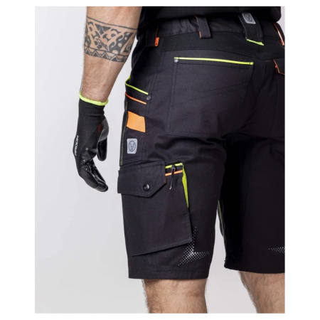 Pantaloni de lucru scurti Creatron - negru/neon [4]