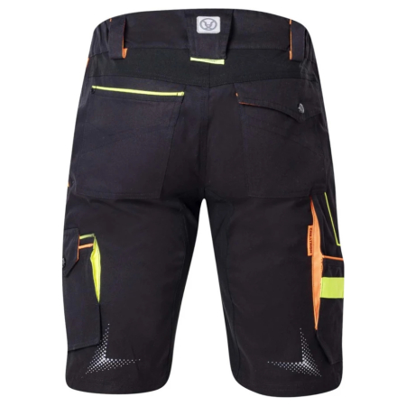 Pantaloni de lucru scurti Creatron - negru/neon [1]