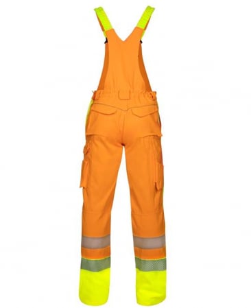 Pantaloni reflectorizanti de lucru cu pieptar SIGNAL - portocaliu [2]