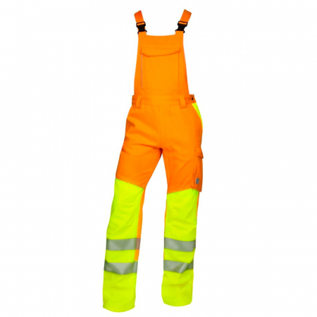 Pantaloni reflectorizanti de lucru cu pieptar SIGNAL - portocaliu [0]