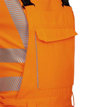 Pantaloni reflectorizanti de lucru cu pieptar SIGNAL - portocaliu [6]
