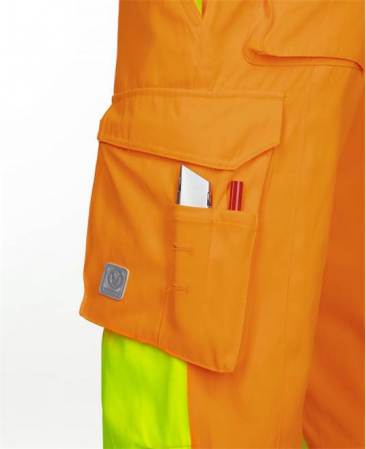 Pantaloni reflectorizanti de lucru cu pieptar SIGNAL - portocaliu [4]