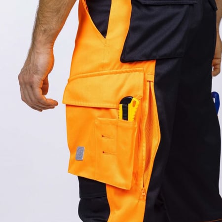 Pantaloni reflectorizanti de lucru in talie SIGNAL+ - portocaliu/negru [5]