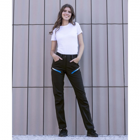 Pantaloni softshell de dama Creatron - negru/albastru [2]