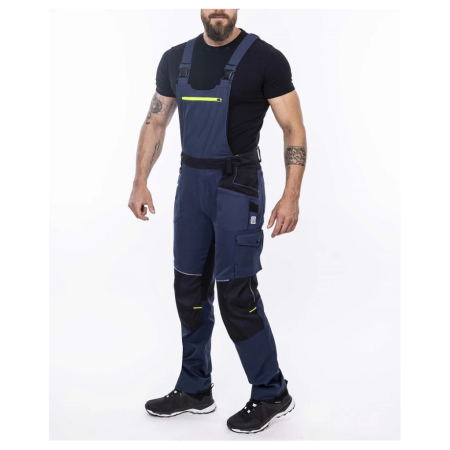 Set costum cu pantaloni de lucru cu pieptar 4XSTRETCH - bleumarin [9]