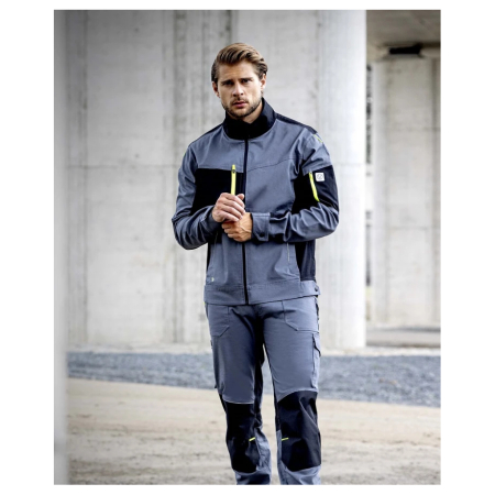 Set costum cu pantaloni de lucru cu pieptar 4XSTRETCH - gri [3]