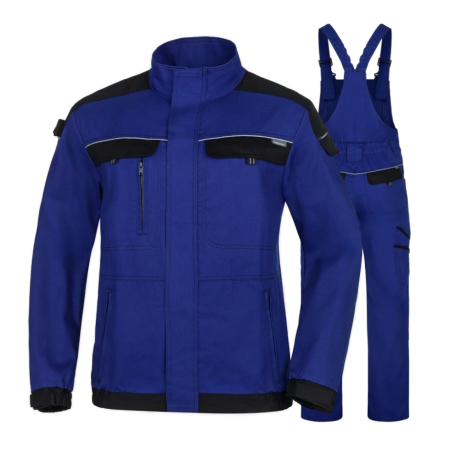 Jachete / Bluze salopeta - Set costum cu pantaloni de lucru cu pieptar COOL TREND - albastru