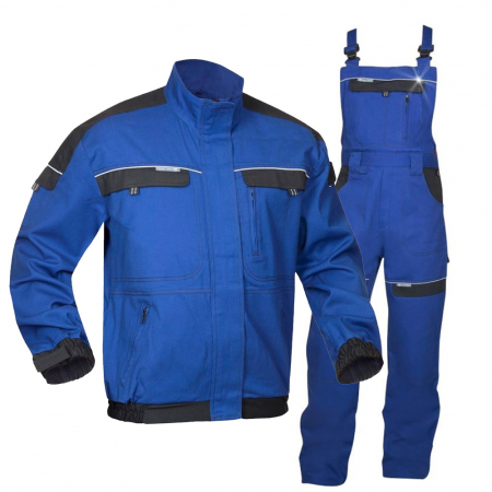 Imbracaminte de lucru - Set costum cu pantaloni de lucru cu pieptar COOL TREND - albastru