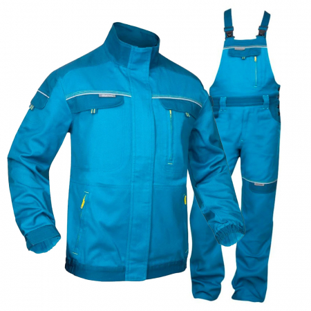 Costume salopeta - Set costum cu pantaloni de lucru cu pieptar COOL TREND - albastru petrol