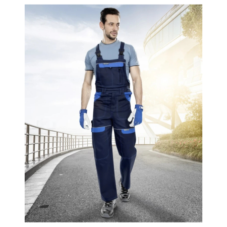 Set costum cu pantaloni de lucru cu pieptar COOL TREND - bleumarin/albastru [8]