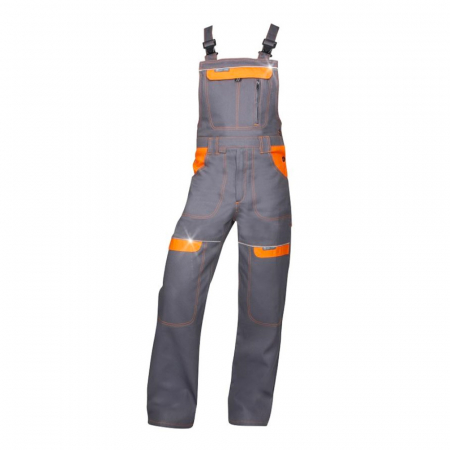 Set costum cu pantaloni de lucru cu pieptar COOL TREND - gri/portocaliu [2]