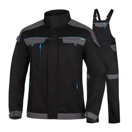 Costume salopeta - Set costum cu pantaloni de lucru cu pieptar COOL TREND - negru
