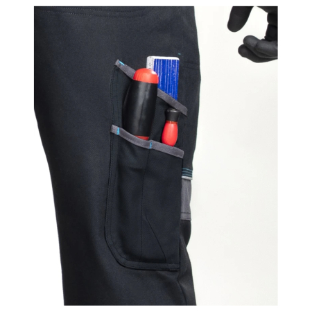 Set costum cu pantaloni de lucru cu pieptar COOL TREND - negru [9]