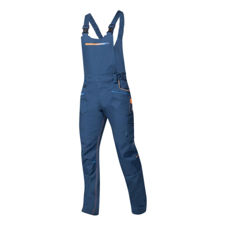 Set costum cu pantaloni de lucru cu pieptar CREATRON - albastru/neon [14]