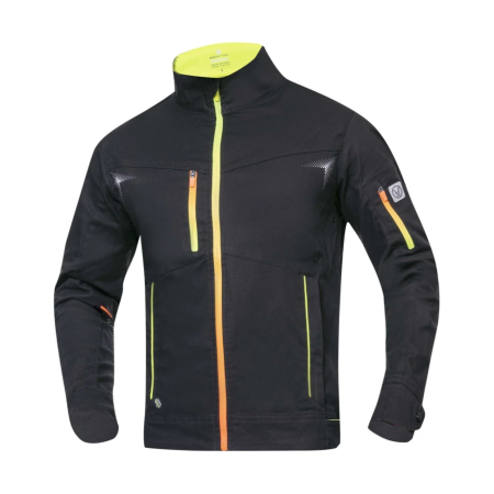 Set costum cu pantaloni de lucru cu pieptar CREATRON - neon/negru [1]