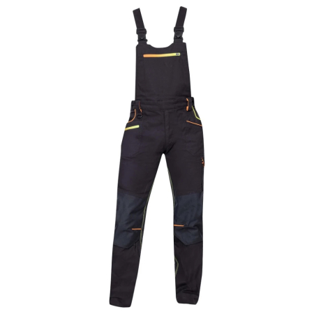 Set costum cu pantaloni de lucru cu pieptar CREATRON - neon/negru [8]