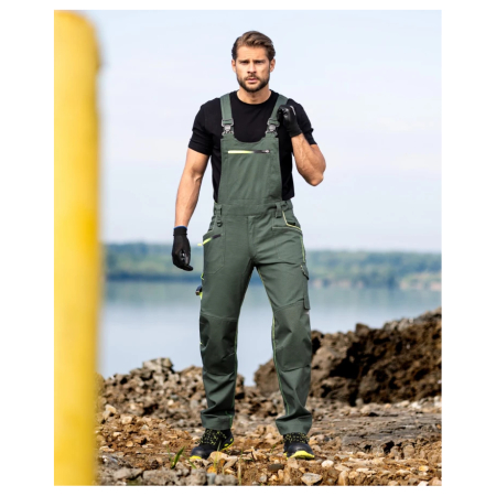 Set costum cu pantaloni de lucru cu pieptar CREATRON - verde/kaki [13]