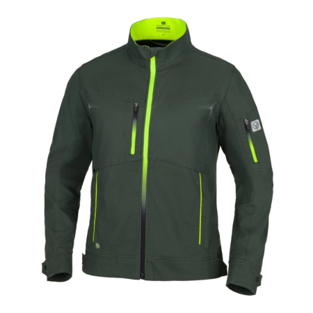 Set costum cu pantaloni de lucru cu pieptar CREATRON - verde/kaki [1]