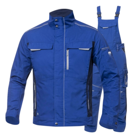 Costume salopeta - Set costum cu pantaloni de lucru cu pieptar hidrofobizati URBAN+ - albastru/bleumarin