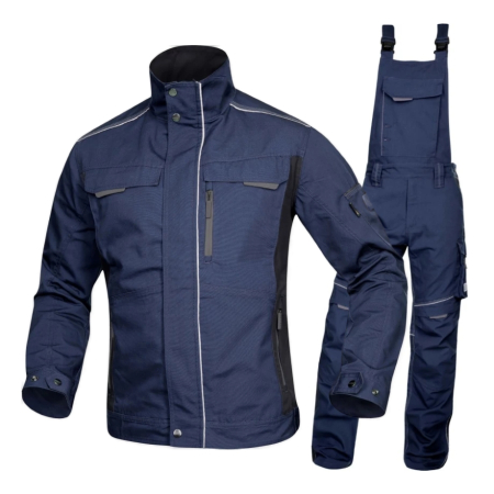 Costume salopeta - Set costum cu pantaloni de lucru cu pieptar hidrofobizati URBAN+ - bleumarin